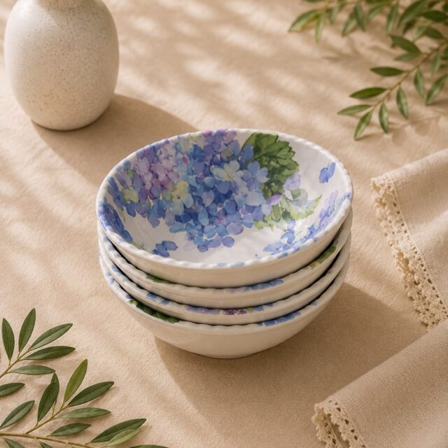 Set de Platos Hondos Hortensia